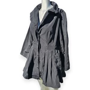 Silona BLACK Fit & Flare Water Repellent Jacket Medium